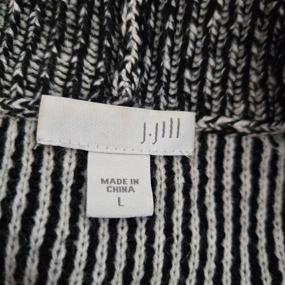 J. Jill Womens Black & White Patchwork Open Front Long Cardigan Sweater Large - Picture 13 of 15